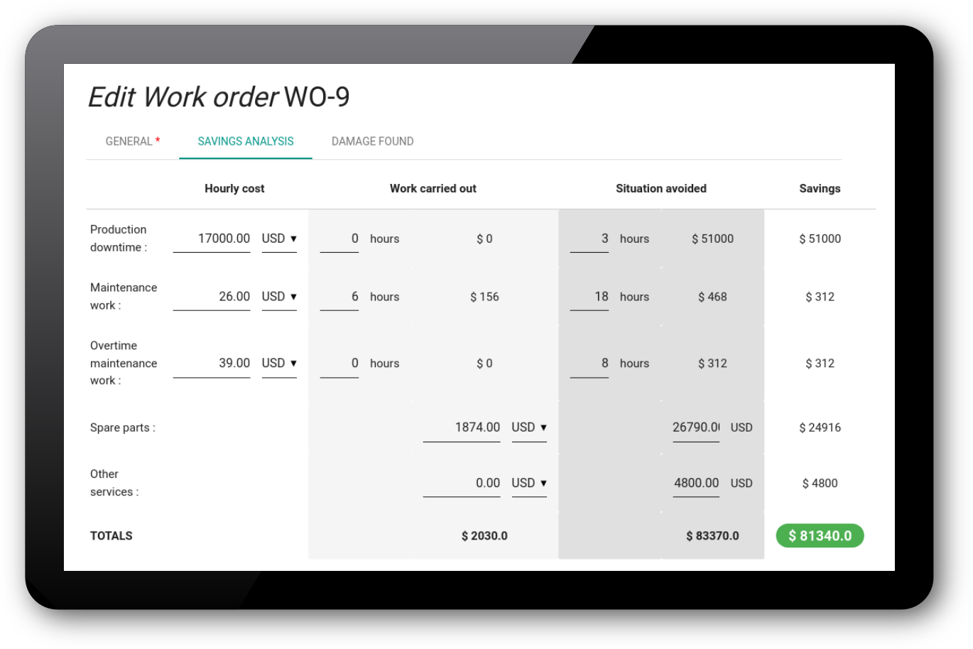 return on investment calculation screenshot